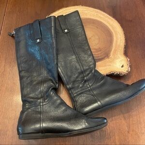 Vintage Nine West Black Genuine Leather Riding Boots Size 8.5